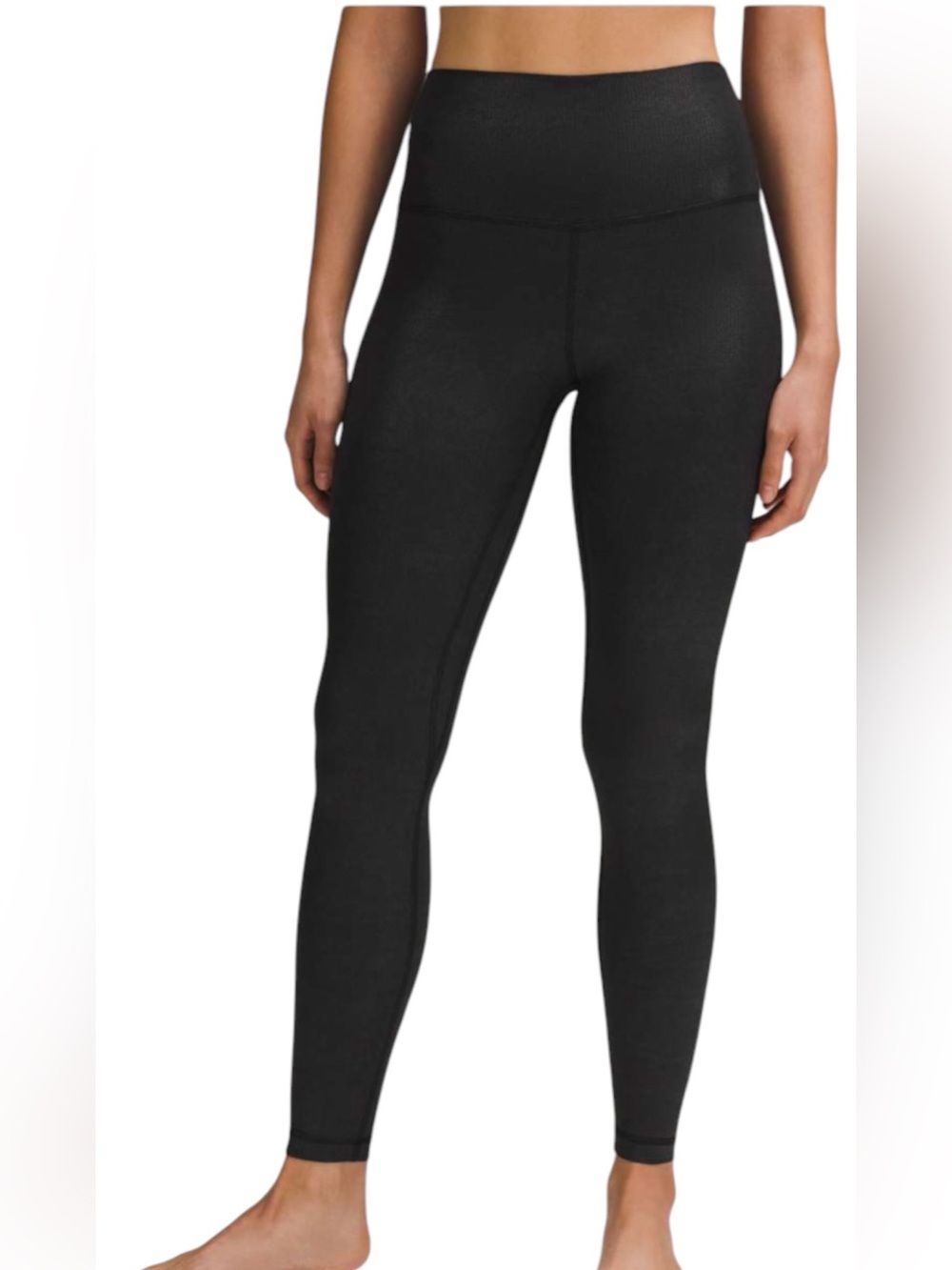 Lululemon Align Ribbed High-Rise Pant 28" Shine Metallic Black 10 EUC